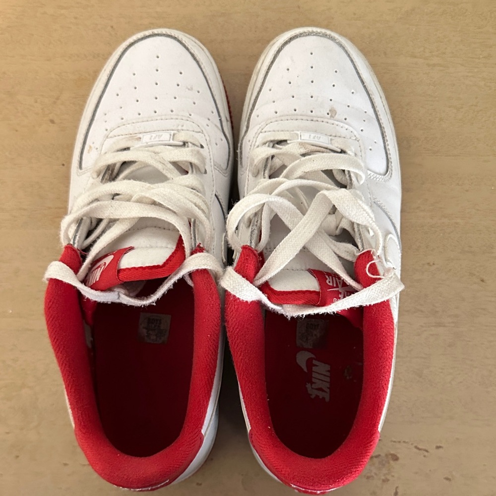 Nike Red and White Air Force 1